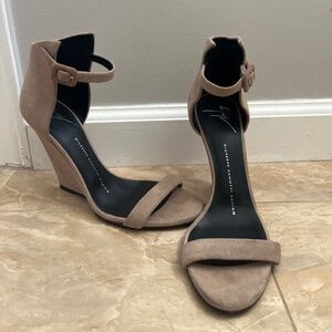 Sueded brown Giuseppe Zanotti wedge heel